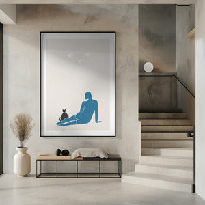 Tablou înramat „Woman and Cat” de Pictufy Studio II