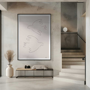 Tablou înramat „Two Doves” de Pictufy Studio II