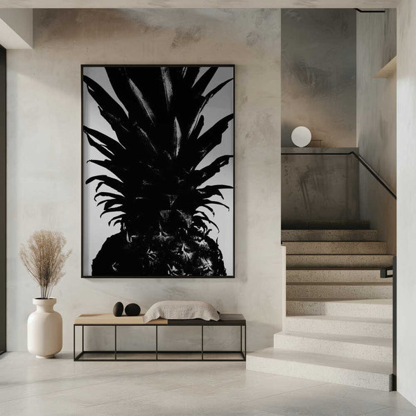 Tablou înramat „Pineapple bw” de Pictufy Studio III
