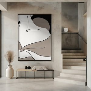 Tablou înramat „matisse_shoulder_vector_002_Black” de Pictufy Studio II
