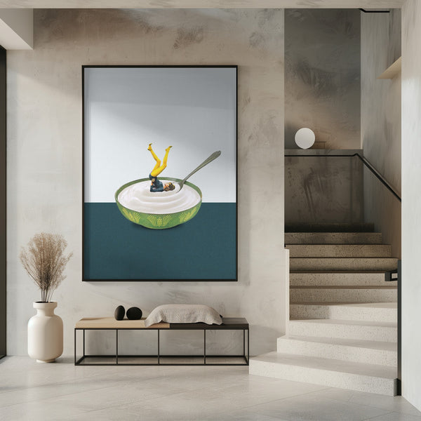 Tablou înramat „Yoga in my yogurt” de Maarten Léon