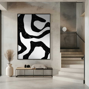 Tablou înramat „Organic Black Forms with Speckled Patterns” de uplusmestudio