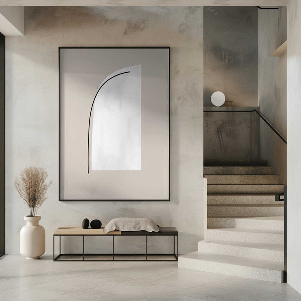 Tablou înramat „Curved Black Lines” de uplusmestudio