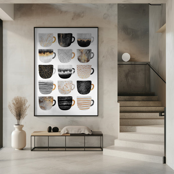 Tablou înramat „Pretty Coffee Cups” de Elisabeth Fredriksson