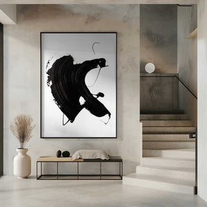 Tablou înramat „Black abstract Stroke” de uplusmestudio