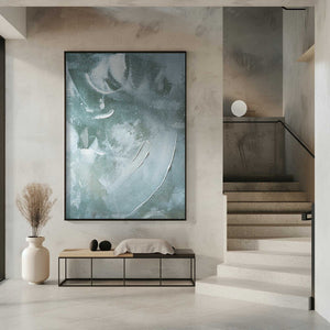 Tablou înramat „Green and White Acrylic” de uplusmestudio