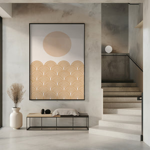 Tablou înramat „Golden Sun Waves” de THE MIUUS STUDIO