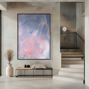 Tablou înramat „Pastel Brushstrokes In Blue And Pink Hues” de uplusmestudio