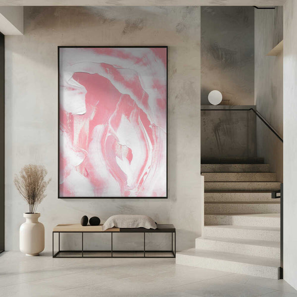 Tablou înramat „Harmonious Blend Of Pink And White Hues” de uplusmestudio