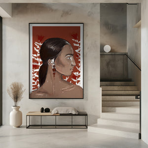 Tablou înramat „Crimson Elegance” de Treechild