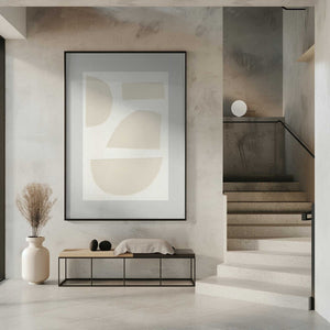 Tablou înramat „Geometric Shapes In A Monochrome Palette” de uplusmestudio