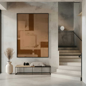Tablou înramat „Sepia Geometric Flow” de THE MIUUS STUDIO