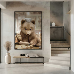 Tablou înramat „bear baking” de Adam Lawless