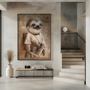 Tablou înramat „STUDENT SLOTH” de Adam Lawless