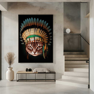 Tablou înramat „chief cat” de Adam Lawless