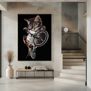 Tablou înramat „bmx cat” de Adam Lawless