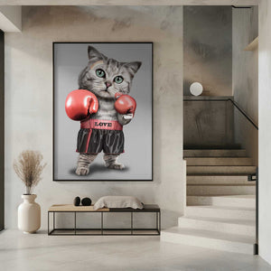 Tablou înramat „boxing cat” de Adam Lawless