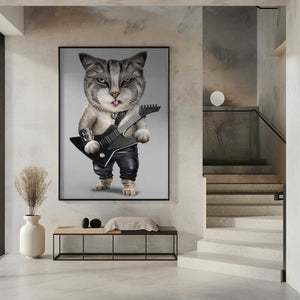 Tablou înramat „heavy metal cat” de Adam Lawless