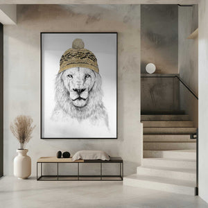 Tablou înramat „Winter Lion” de Balazs Solti