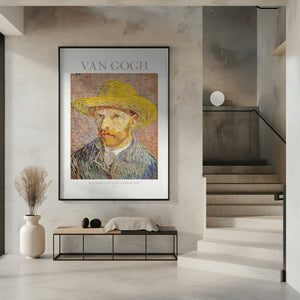 Tablou înramat „Self Portrait With Straw Hat” de Vincent Van Gogh