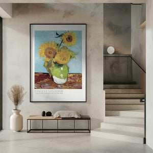 Tablou înramat „Vase With Three Sunflowers” de Vincent Van Gogh