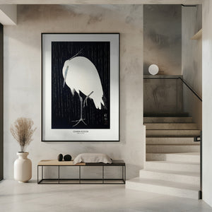 Tablou înramat „Egret In The Rain” de Ohara Koson