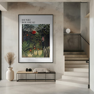 Tablou înramat „Monkeys And Parrot In The Virgin Forest” de Henri Rousseau