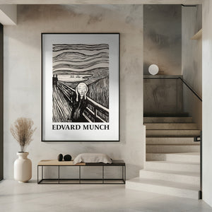 Tablou înramat „Skriet- The Scream - Monochrome Version” de Edvard Munch