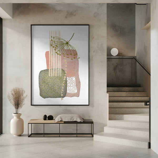 Tablou înramat „Delicate Pink and Green-3” de Sally Ann Moss