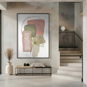 Tablou înramat „Delicate Pink and Green-1” de Sally Ann Moss
