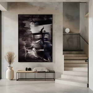 Tablou înramat „Monochrome Textures And Fluid Brushstrokes” de uplusmestudio