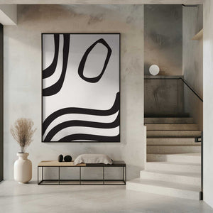 Tablou înramat „Black Curves” de Sally Ann Moss