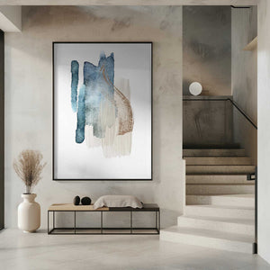 Tablou înramat „Atlantic Blue Abstract-2” de Sally Ann Moss