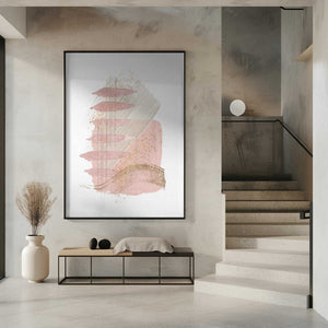 Tablou înramat „Mystical Pink Abstract-2” de Sally Ann Moss