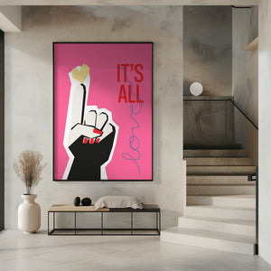 Tablou înramat „It's All Love Hand Pink” de Frances Collett