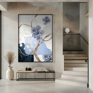 Tablou înramat „Floral Blue-3” de Sally Ann Moss
