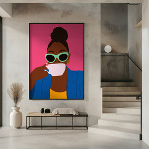 Tablou înramat „Women Drinking Coffee” de Carelle N'guessan