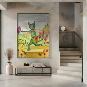 Tablou înramat „Pizza Cat” de Sharyn Bursic