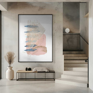 Tablou înramat „Soft Pink Blue 1” de Sally Ann Moss
