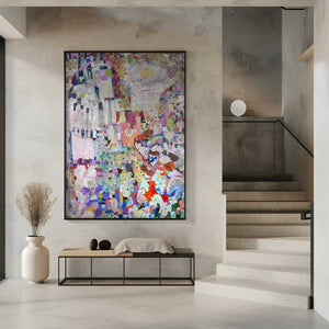 Tablou înramat „covid Spring 36x48 Oil Paint Mixed Media On Canvas” de Alise Loebelsohn