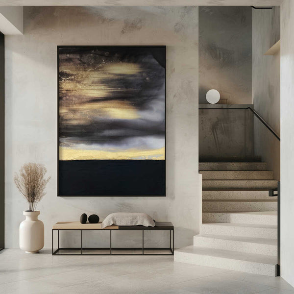 Tablou înramat „Black and Gold” de Alyson Storms