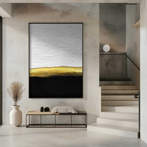 Tablou înramat „Black and White Golden Night” de Alyson Storms