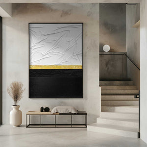 Tablou înramat „Fabric Gold and Black” de Alyson Storms