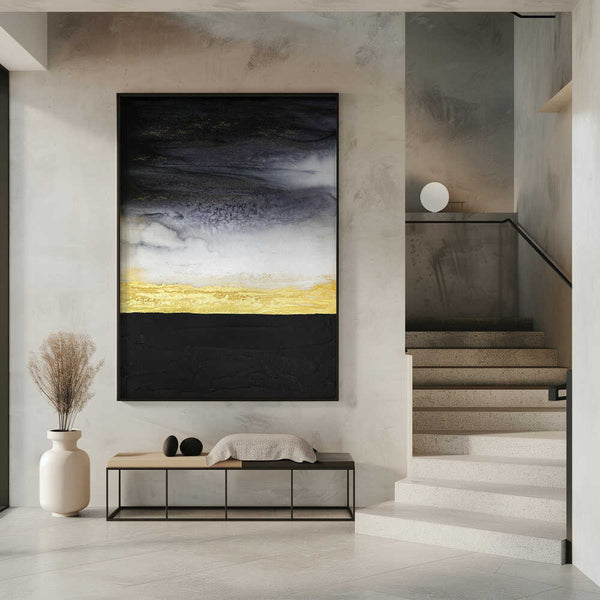 Tablou înramat „Noir and Gold” de Alyson Storms