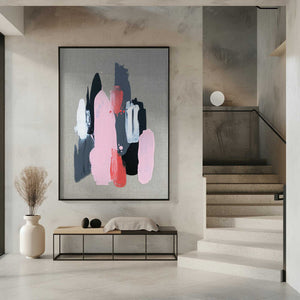 Tablou înramat „Pink Black and Grey 1” de Alyson Storms