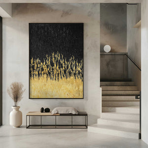 Tablou înramat „Starry Golden Night” de Alyson Storms