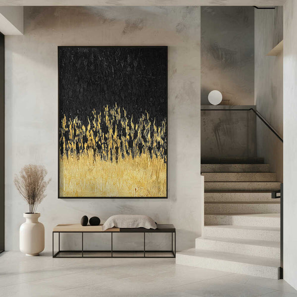 Tablou înramat „Starry Golden Night” de Alyson Storms