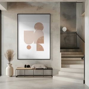 Tablou înramat „Beige Geometric Art” de Melloi Art Prints