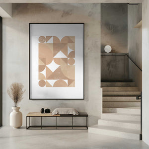Tablou înramat „Beige Geometric Art” de Melloi Art Prints