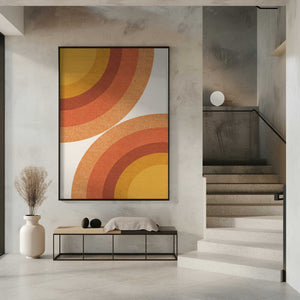 Tablou înramat „Retro Sunburst Waves” de THE MIUUS STUDIO